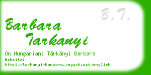 barbara tarkanyi business card